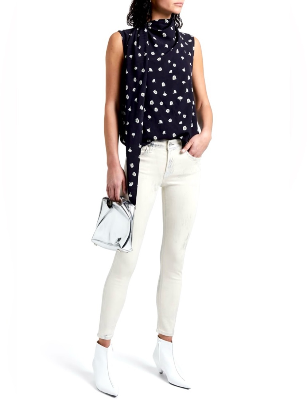 Rag & Bone Halle Assymetrical Sleeveless Floral Top